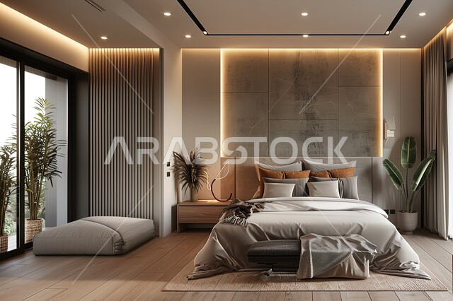 فن الهندسة المعمارية والديكور في الفنادق والمنتجعات المصممة بالطرق الحديثة، سرير ووسائد مريحة، أثاث منزلي راقي وأنيق، تصميم داخلي لغرفة نوم بأسلوب حديث، فلل وشقق سكنية بديكورات متطورة، غرف بتصاميم داخلية عصرية فاخرة، إكسسوارات وتحف عصرية