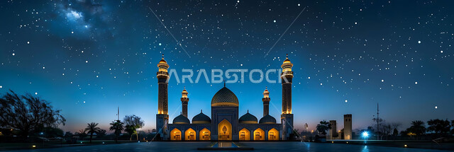 العبادة والتقرب إلى الله تعالى، تصاميم توضيحية ثلاثية الابعاد للمآذن والقبب المزخرفه للمساجد الإسلامية، الديكورات والتصاميم الهندسية المميزة في رمضان المبارك، زينة الاعياد والمناسبات الدينية