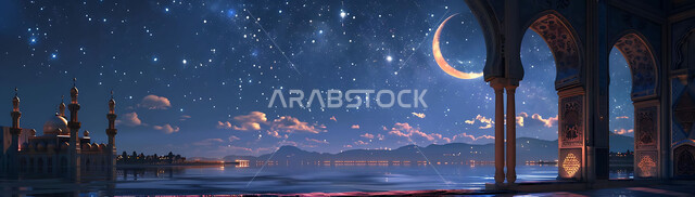 Getting closer to God Almighty through worship, holy Islamic places and landmarks, decorations and architectural designs for building mosques in the Kingdom of Saudi Arabia, minarets and domes in the modern Islamic style.