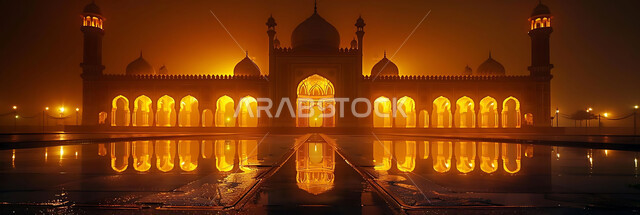 Minarets and domes in the modern Islamic style, getting closer to God Almighty through worship, holy Islamic places and landmarks, decorations and architectural designs for building mosques in the Kingdom of Saudi Arabia.