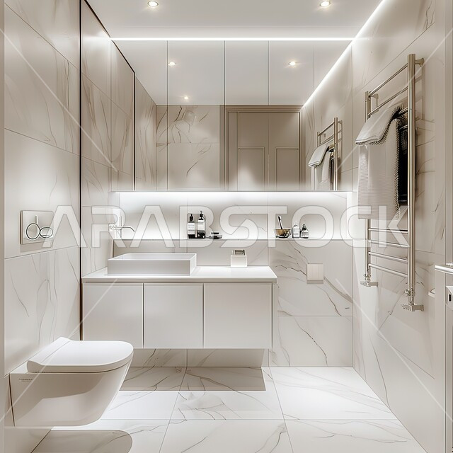 دورة مياه رخاميه راقية في أحد المباني السكنيه، حمام داخلي معاصر باللون الاسود في منزل حديث، شقق وفلل سياحية في السعودية، التصاميم الداخلية والديكورات الراقية للحمامات الداخلية وأحواض الاستحمام في الشقق الفاخرة