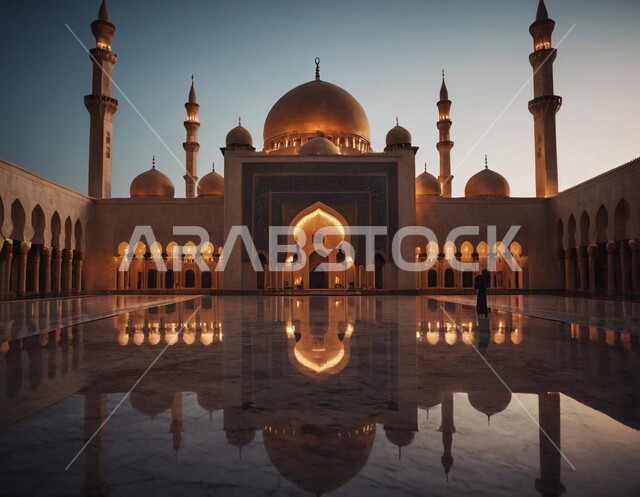ديكورات وتصاميم متميزة على الطراز الاسلامي للقبب والمآذن المضيئة ليلا، الفن الهندسي المعماري المتميز  للمساجد، مفهوم العبادة والتقرب إلى الله، نداء المسلمين لآداء الفرائض والصلوات، خلفيات دينية رمضانية