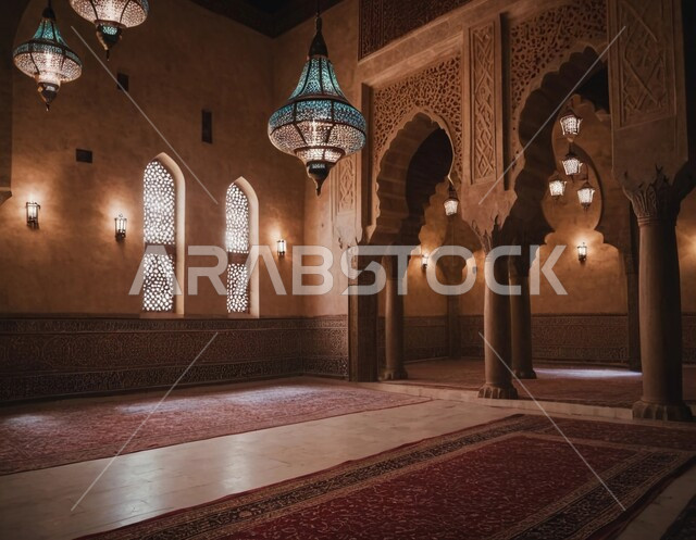 الديكورات والتصاميم الداخلية المتميزة على الطراز الاسلامي للمساجد، الثريات والأضواء الداخلية، الفن الهندسي المعماري للمساجد، مفهوم العبادة والتقرب إلى الله، آداء الفرائض والصلوات، خلفيات دينية رمضانية