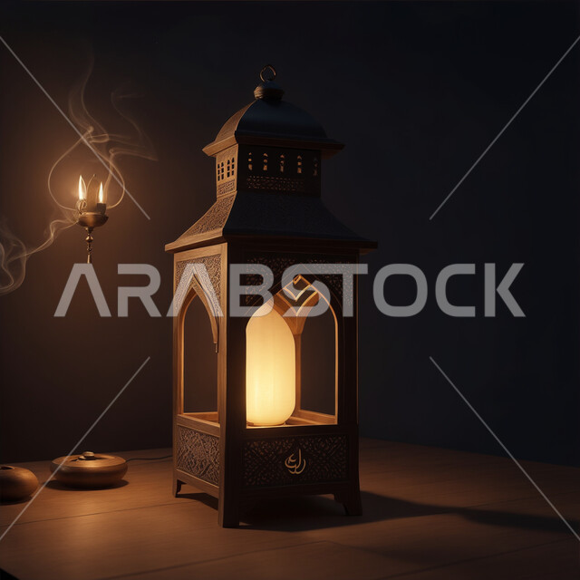 البهجة بقدوم شهر الخير والبركة، التهنئة بمناسبة الأعياد الإسلامية، العادات والتقاليد العربية لزينة رمضان المبارك، فانوس معدني مزخرف مضيئ، الأجواء الروحانية الرمضانية، تحف وديكورات واكسسوارات المناسبات الدينية