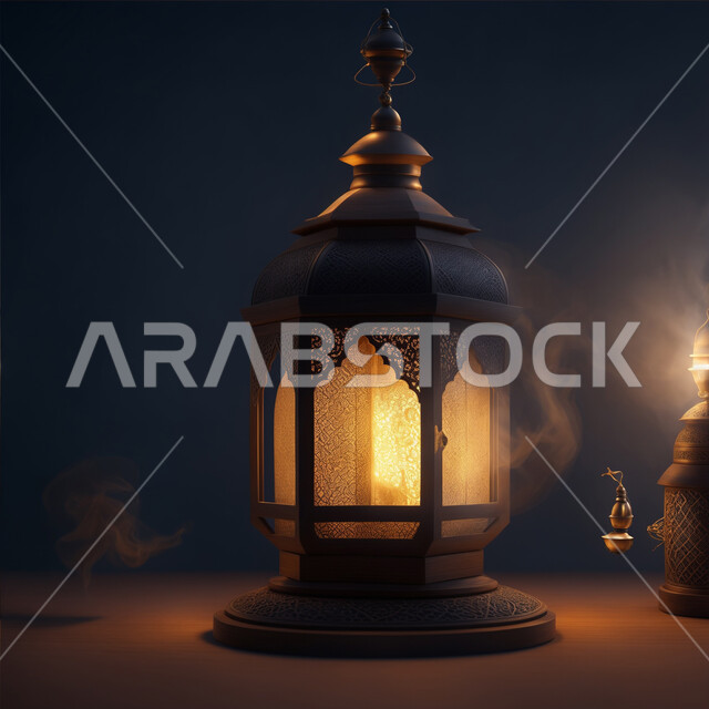 العادات والتقاليد العربية لزينة رمضان المبارك، الأجواء الروحانية الرمضانية، فانوس معدني مزخرف مضيئ، التهنئة بمناسبة الأعياد الإسلامية، تحف وديكورات واكسسوارات المناسبات الدينية، البهجة بقدوم شهر الخير والبركة