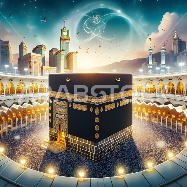 مقاصد دينية مشرفة، قبلة الاسلام والمسلمين، مجسم ثلاثي الابعاد للكعبة المشرفة، اماكن ومعالم مقدسة في مكة المكرمة، مفهوم العبادة و التقرب الى الله تعالى، خلفيات اسلامية ثري دي