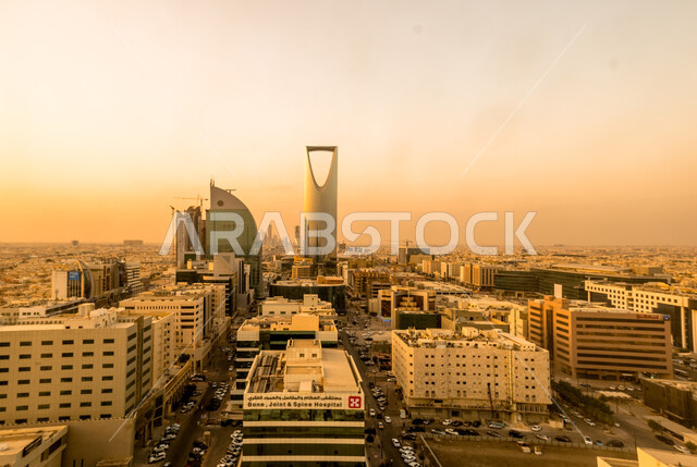Working on the growth and development of engineering construction in the Kingdom of Saudi Arabia, the tourist destination to attract visitors from all over the world, the advanced architecture of the Kingdom Tower building, famous tourist places and landmarks, skyscrapers and commercial facilities