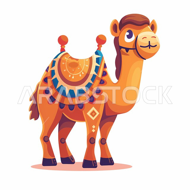 اضحية وقربان عيد الأضحى المبارك, رسومات توضيحية ثلاثية الابعاد لحيوان الجمل اللطيف, الرعاية والاهتمام بالمواشي والحيوانات الثدية, وسائل التنقل في الزمن القديم، مسلسلات وأفلام كرتونية للأطفال، خلفية بيضاء