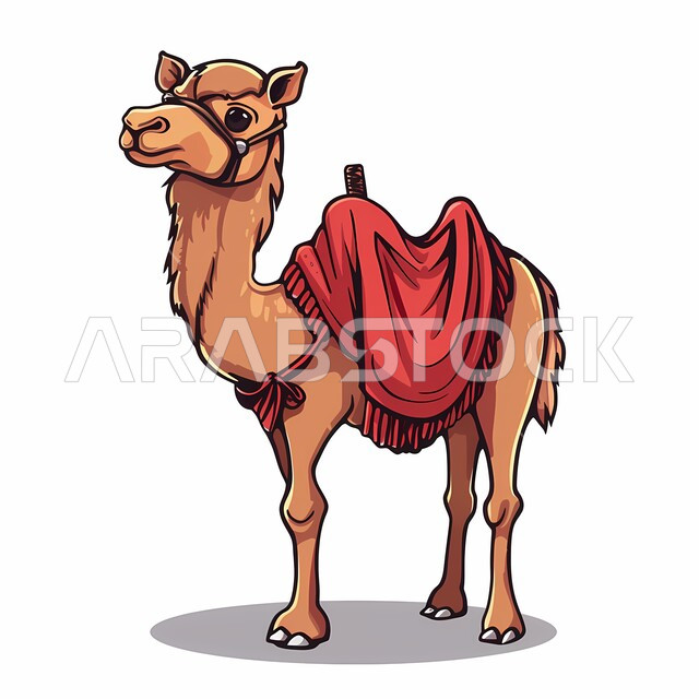 رسومات توضيحية ثلاثية الابعاد لحيوان الجمل اللطيف, الرعاية والاهتمام بالمواشي والحيوانات الثدية, اضحية وقربان عيد الأضحى المبارك, وسائل التنقل في الزمن القديم، مسلسلات وأفلام كرتونية للأطفال، خلفية بيضاء