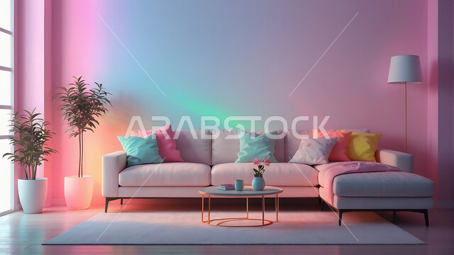 أثاث منزلي راقي، ديكورات داخليه متميزة لغرف الجلوس بألوان مختلفة, غرفة معيشة بتصاميم حديثه، تصميمات عصرية فاخرة، شقق وفلل سكنية, فنادق ومنتجعات فاخره، الاهتمام بنباتات الزينة