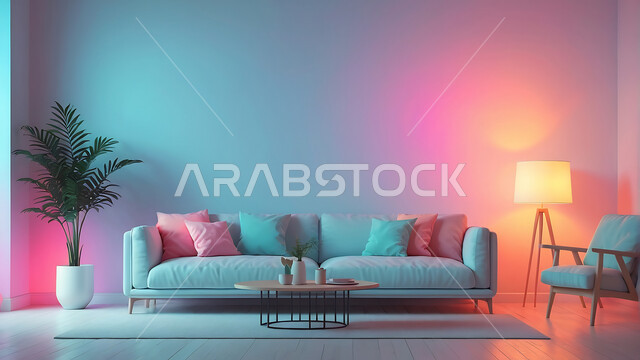 غرفة معيشة بتصاميم حديثه، أثاث منزلي راقي، ديكورات داخليه متميزة لغرف الجلوس بألوان مختلفة, تصميمات عصرية فاخرة، شقق وفلل سكنية, فنادق ومنتجعات فاخره، الاهتمام بنباتات الزينة