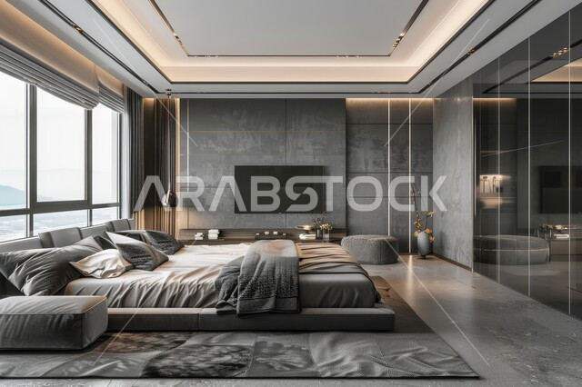  سرير مريح بألوان هادئة، إكسسوارات وتحف وأثاث منزلي راقي، غرف ذات تصميم عصري وفخم، تصاميم وديكورات داخلية أنيقة لغرفة نوم مريحة، فلل وشقق سكنية في المملكة العربية السعودية