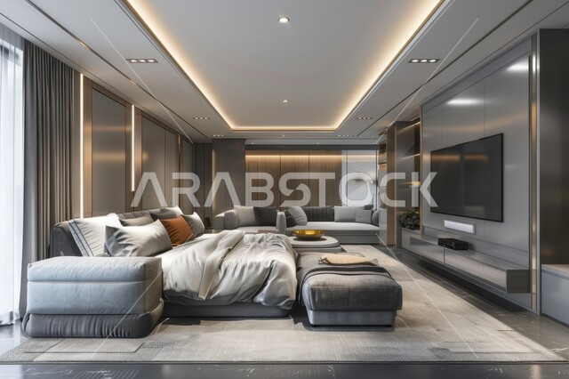  إكسسوارات وتحف وأثاث منزلي راقي، تصاميم وديكورات داخلية أنيقة لغرفة نوم مريحة، غرف ذات تصميم عصري وفخم، شقق وفلل سكنية في المملكة العربية السعودية، سرير مريح بألوان هادئة