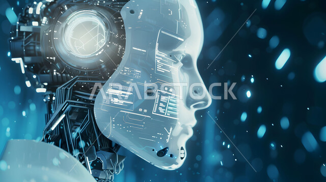 التطور التكنولوجي على كوكب الأرض, تصاميم ثلاثية الأبعاد للروبوتات المستقبلية, سايبورغ رجل آلي متطور ذكي, تحقيق الثورة الصناعية،  الابتكار والعلوم وتكنولوجيا الذكاء الاصطناعي, رؤية مستقبلية سعودية 2030