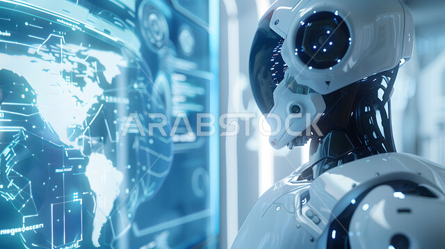 رؤية مستقبلية سعودية 2030، التطور التكنولوجي على كوكب الأرض، تصاميم ثلاثية الأبعاد للروبوتات المستقبلية، سايبورغ رجل آلي متطور ذكي, تحقيق الثورة الصناعية، الابتكار والعلوم وتكنولوجيا الذكاء الاصطناعي