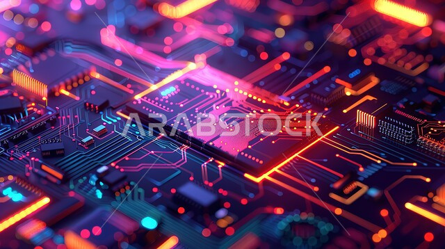 اشكال ورسومات ثلاثية الابعاد، نظام الأمن السيبراني و الحوسبة السحابية، الذكاء الإصطناعي والتطور الرقمي، تخزين البيانات والمعلومات، تطور التقنية والتكنولوجيا الرقمية، تكنولوجيا المستقبل المتطور