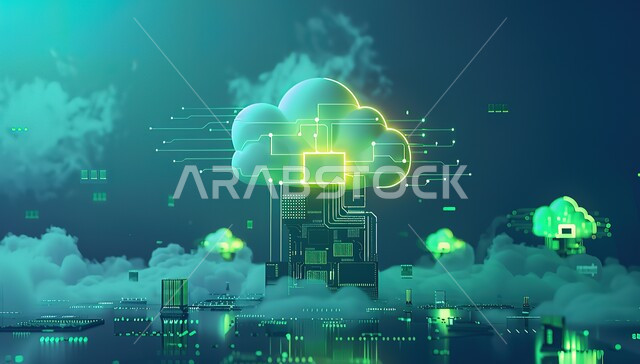 تكنولوجيا المستقبل المتطور، تطور التقنية والتكنولوجيا الرقمية، تخزين البيانات والمعلومات، الذكاء الإصطناعي والتطور الرقمي، رسومات واشكال ثلاثية الابعاد، نظام الأمن السيبراني و الحوسبة السحابية