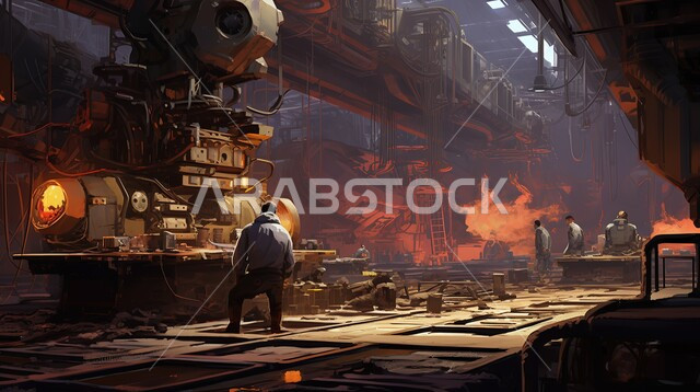 فني تشغيل آلة تعدين البترول في شركة نفط في السعودية, العمل في المصانع والشركات النفطية, عامل عربي خليجي سعودي يرتدي الزي الرسمي للعمل يقف أمام الآلات الكبيرة, استخراج النفط والثروات الباطنية في السعودية