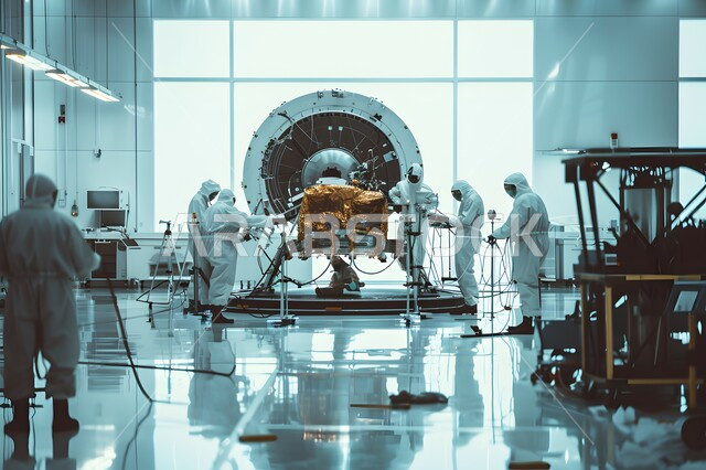 رؤية مستقبلية 2030، وصول السعودية إلى العالم الخارجي، صناعة مكوك الفضاء بالتقنيه والتكنولوجيا الحديثه، تطور قطاع الفضاء في المملكة العربية، رجال فضاء يقفون في غرفة الأبحاث، صيانة وتصليح المركبات الفضائية، تحقيق الثورة الصناعية