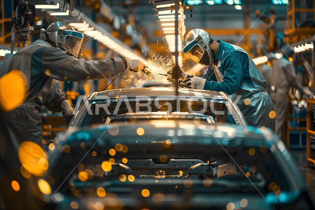 هندسة السيارات في المعامل الحديثة, الجودة في تصنيع وإنتاج السيارات وتحقيق الثورة الصناعية, مهندسون عرب خليجيون سعوديون يشرفون على أعمال الصيانة, الاعتماد على التشغيل الآلي في المصانع, رؤية سعودية مستقبلية 2030