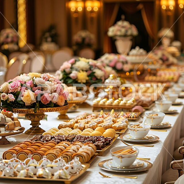 الحلويات والوجبات اللذيذة، طاولة طعام مزينة بالأزهار الطبيعية، كرم الضيافة في المناسبات وحفلات الزفاف، سفرة من المأكولات الشعبية التقليدية الشهية، أصناف الأطباق والمقبلات العربية الشرقية، المطاعم والمطابخ في المملكة العربية السعودية