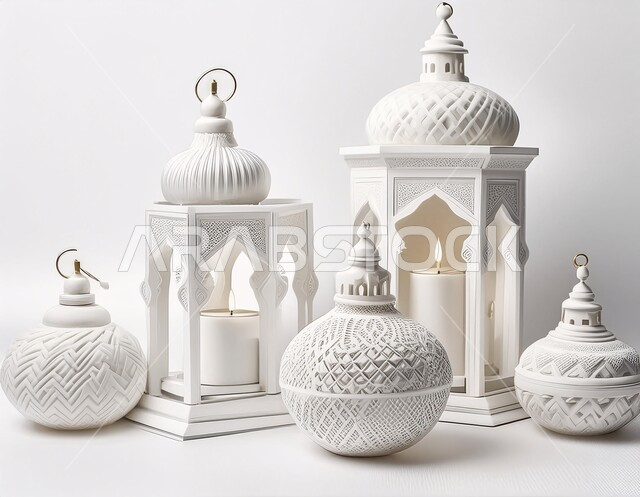 ديكورات وأنوار في الأجواء الرمضانية الروحانية، فانوس عربي معدني مزخرف مضيء، إضاءة وزينة شهر رمضان المبارك، فوانيس و تحف اسلامية تقليدية للاحتفال بقدوم شهر الخير، الفن الاسلامي للتحف والاكسسوارات