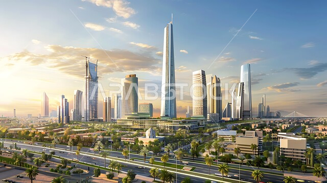 تنمية ونمو البناء الهندسي في المملكة العربية السعودية, الواجهة السياحية لجذب الزوار من أنحاء العالم, الفن المعماري المتطور لآبراج وناطحات السحاب في الرياض, أماكن ومعالم السياحة المشهورة,  حركة مرور السيارات في الشوارع 