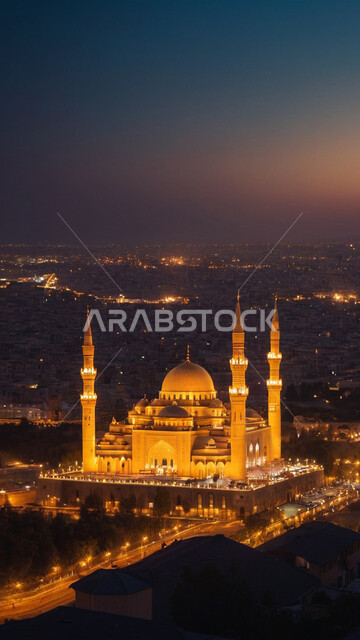 نداء المسلمين لأداء الفرائض والصلوات، قبب ومآذن المساجد على الطراز الاسلامي، الديكورات والتصاميم الهندسية الدينية المتميزة، مفهوم العبادة والتقرب إلى الله تعالى