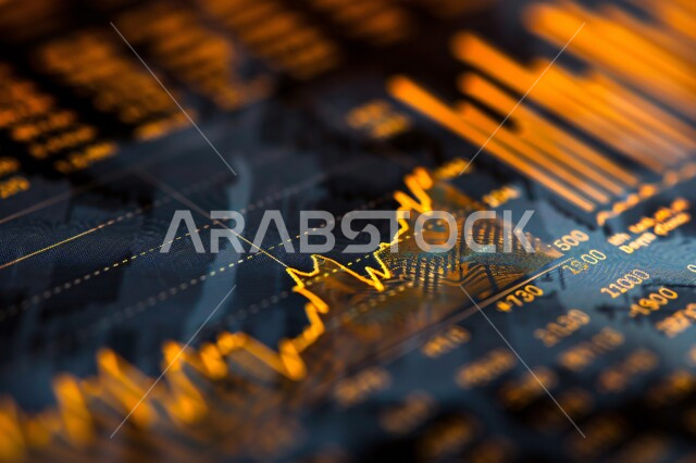 الرسوم البيانية الخاصة بصعود وهبوط البورصة العالمية، دمج التكنولوجيا المتطورة مع العمل، تداول العملة الرقمية، العمل في التجارة الالكترونية، مجال المال والأعمال, الاستثمار المالي والاقتصادي، استعمال الأجهزة التقنية الحديثة لمراقبة السوق الاقتصادية