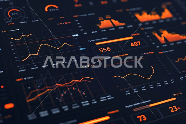 استخدام الأجهزة التقنية الحديثة لمراقبة السوق الاقتصادية، الرسوم البيانية الخاصة بصعود وهبوط البورصة العالمية, الاستثمار المالي والاقتصادي، مجال المال والأعمال, العمل في التجارة الالكترونية، تداول العملة الرقمية، دمج التكنولوجيا المتطورة مع العمل