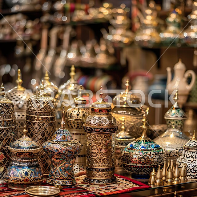 الصناعات اليدوية السعودية التقليدية، الحرف والمهن الشعبية, التراث الثقافي السعودي الغني, تحف وقطع نحاسية مزخرفة, أسواق لبيع الأعمال الأثرية الأصيلة, منتجات تعبر عن تاريخ المملكة العريق