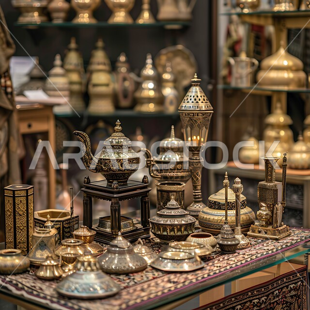  تحف وقطع نحاسية مزخرفة, الحرف اليدوية السعودية التقليدية، الصناعات المعدنية الشعبية, التراث الثقافي السعودي الغني,أسواق لبيع الأعمال الأثرية الأصيلة, منتجات تعبر عن تاريخ المملكة العريق