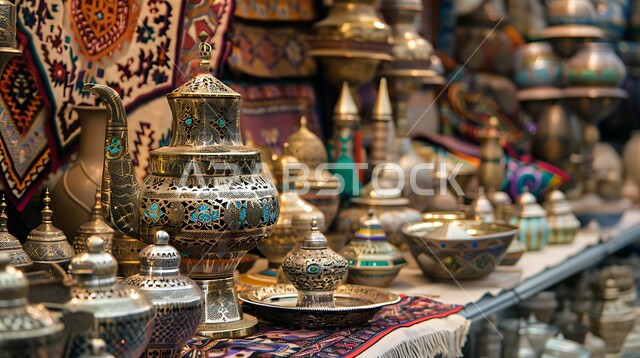 الصناعات المعدنية الشعبية, الحرف اليدوية السعودية التقليدية، التراث الثقافي السعودي الغني, تحف وقطع نحاسية مزخرفة, أسواق لبيع الأعمال الأثرية الأصيلة, منتجات تعبر عن تاريخ المملكة العريق