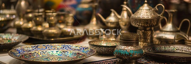 الحرف اليدوية السعودية التقليدية، الصناعات المعدنية الشعبية, التراث الثقافي السعودي الغني, تحف وقطع نحاسية مزخرفة, أسواق لبيع الأعمال الأثرية الأصيلة, منتجات تعبر عن تاريخ المملكة العريق