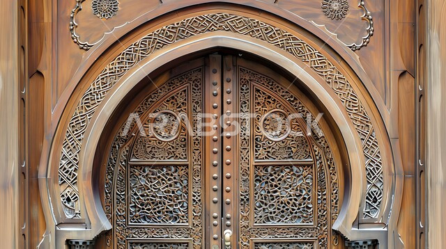 الابواب المصنوعة على الطراز الخشبي القديم, الفنون الهندسية المعمارية والتصاميم الاسلامية للأبواب القديمة في المملكة العربية السعودية, باب خشبي منحوت بالنقوش والزخارف التراثية العربية