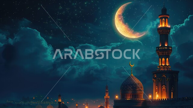 الفن الهندسي والمعماري للمساجد التاريخيه القديمه, منظر طبيعي للنجوم المتناثره في السماء ليلا, خلفيات مساجد اسلاميه في وضع الليل، تصميم مسجد اسلامي متميز ، العباده واداء الصلاه في المساجد، سماء مليئة بالغيوم