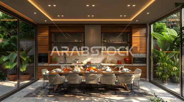 مطبخ بتصاميم عصرية فاخرة، تصاميم وديكورات داخلية، تصميم هندسي معماري حديث، شقق سكنية بتصاميم عصرية