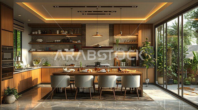 مطبخ بتصاميم عصرية فاخرة، تصاميم وديكورات داخلية، تصميم هندسي معماري حديث، شقق سكنية بتصاميم عصرية