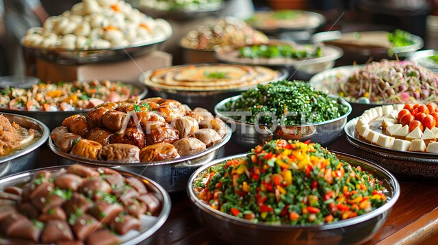 مجموعة متنوعة من سلطات الخضار الشهية، وجبات طعام خفيفة، الحميات الغذائية الصحية، مقبلات عربية باردة، فنون تقديم الطعام في مطابخ و مطاعم المملكة العربية السعودية