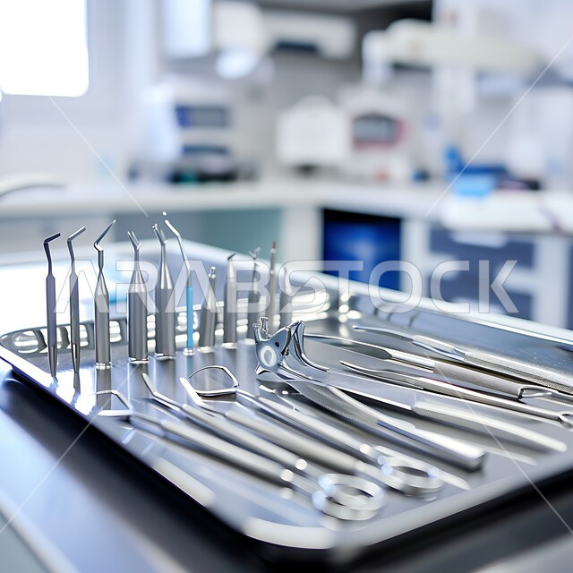 التدرب و التمرن على خياطة الجروح، صورة مقربة لأدوات طبية من الفولاذ المقاوم للصدأ تستخدم في العمليات الجراحية، الخبرة و المهارة في التطبيب