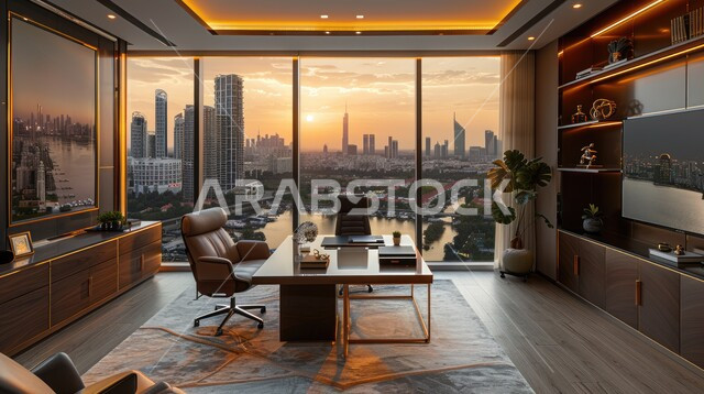  الفن الهندسي المعماري المتطور، غرفة القراءة والجلوس، مكتب عمل بواجهه زجاجية كبيرة، تصميم عصري حديث لمكاتب الشركات السعودية، تصاميم داخلية وديكورات راقية مع اثاث فاخر ومريح للغرف مكتبية 