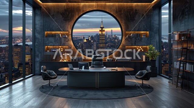 تصميم عصري حديث لمكاتب الشركات السعودية، غرف مكتبية بتصاميم داخلية وديكورات راقية مع اثاث فاخر ومريح، الفن الهندسي المعماري المتطور، غرف القراءة والجلوس، مكتب عمل بواجهه زجاجية كبيرة