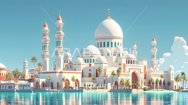 المآذن و القبب على الطراز الإسلامي العصري الحديث، التقرب إلى الله تعالى بالعبادة، أماكن ومعالم اسلامية مقدسة، الديكورات والتصاميم الهندسية المعمارية لبناء المساجد في المملكة العربية السعودية