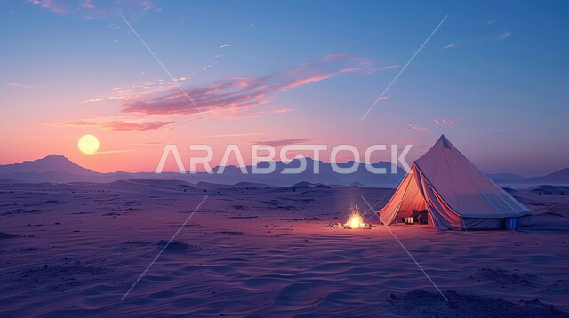 أجواء ليلية هادئة أمام شعلى الحطب, مخيمات سياحية في صحاري المملكة العربية السعودية, أماكن المغامرات والكشتات البرية, أجواء التخييم الشبابية الممتعه, خيام شعبية في المناطق الصحراوية, الطبيعة والرمال الذهبية الناعمة
