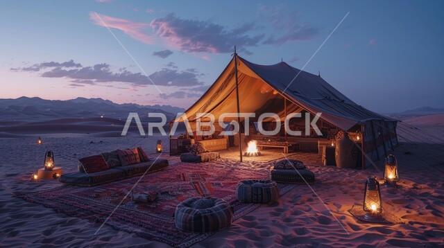 أجواء التخييم الشبابية الممتعه، خيام شعبية في المناطق الصحراوية، الطبيعة والرمال الذهبية الناعمة، أجواء ليلية هادئة أمام شعلى الحطب, مخيمات سياحية في صحاري المملكة العربية السعودية, أماكن المغامرات والكشتات البرية