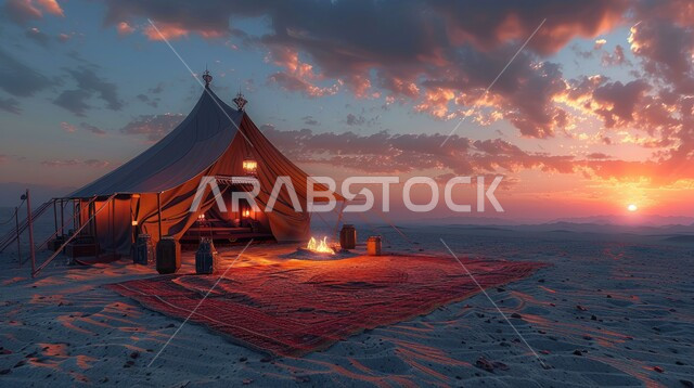 المغامرات والكشتات البرية، أجواء التخييم الشبابية الممتعه، خيام شعبية في المناطق الصحراوية، الطبيعة والرمال الذهبية الناعمة، أجواء ليلية هادئة أمام شعلى الحطب, مخيمات سياحية في صحاري المملكة العربية السعودية