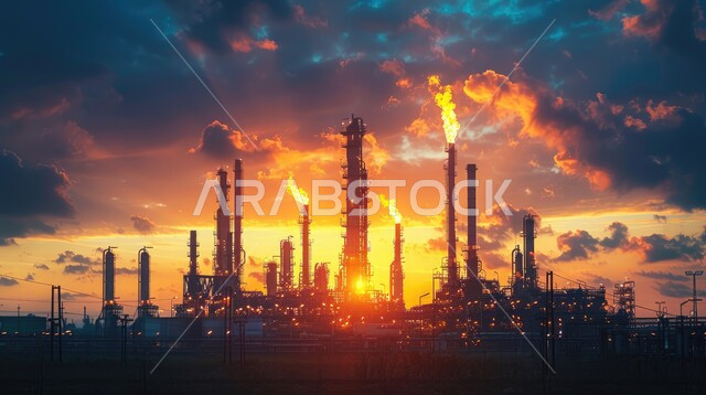  مستودعات ضخمة و كبيرة، هندسات ومعدات صناعية، صناعات ومشاريع بيتروكيماوية، خطوط الأنابيب والكابلات الفولاذية، مصنع تكرير النفط والغاز في المنطقة الصناعية، مصانع ومعامل في المملكة العربية السعودية
