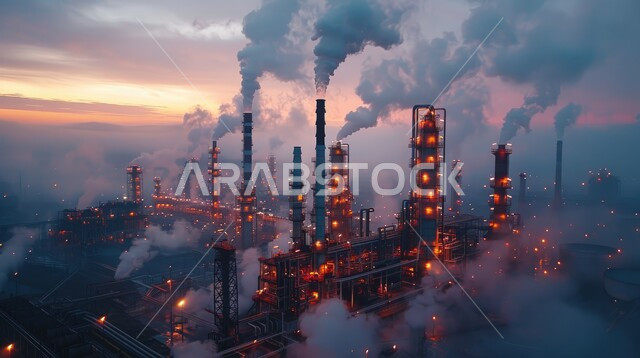  مستودعات ضخمة و كبيرة، هندسات ومعدات صناعية، صناعات ومشاريع بيتروكيماوية، خطوط الأنابيب والكابلات الفولاذية، مصنع تكرير النفط والغاز في المنطقة الصناعية، مصانع ومعامل في المملكة العربية السعودية