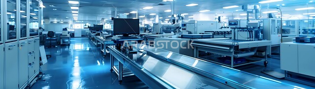 مركز أبحاث سعودي عصري في المملكة العربية السعودية، تقدم التكنولوجيا في المختبرات العلمية, ابتكار الروبوتات العصرية, صورة مقربة الأجهزة الحديثة في مخبر عرض التقنيات الروبوتية المتطورة، مفهوم البحث والتطوير العلمي