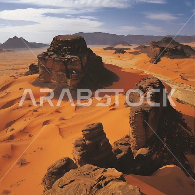 ظلال الكثبان الرمليه, الرمال الذهبيه الناعمه في الصحراء، أماكن سياحية طبيعية صحراوية بالسعودية , صورة لصحراء النفود بالمملكة العربية السعودية,  أشعة الشمس الساطعه على الكثبان الرمليه